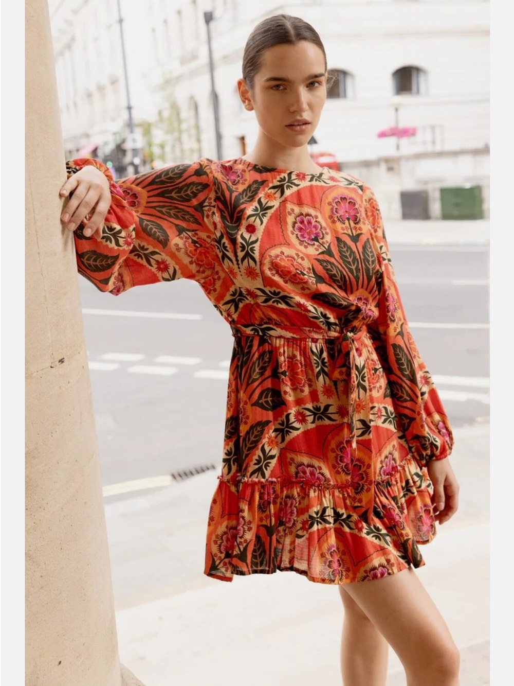 Oliphant Flirty Short Dress in Red Positano